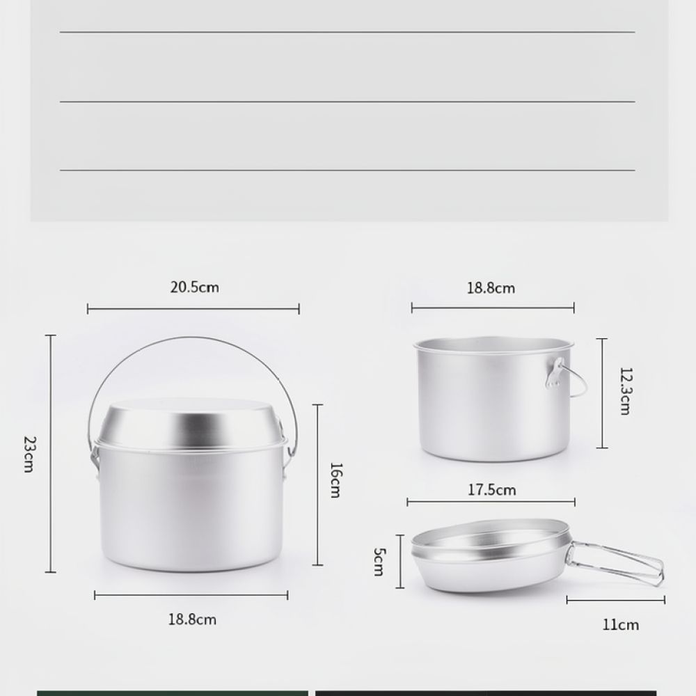 Zestaw aluminowych naczyń kuch – Camping Cooking Dining Set recenzja i cena